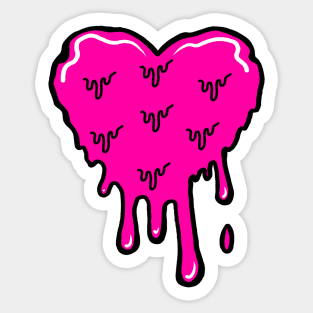 Pink Melting Acid Heart Sticker